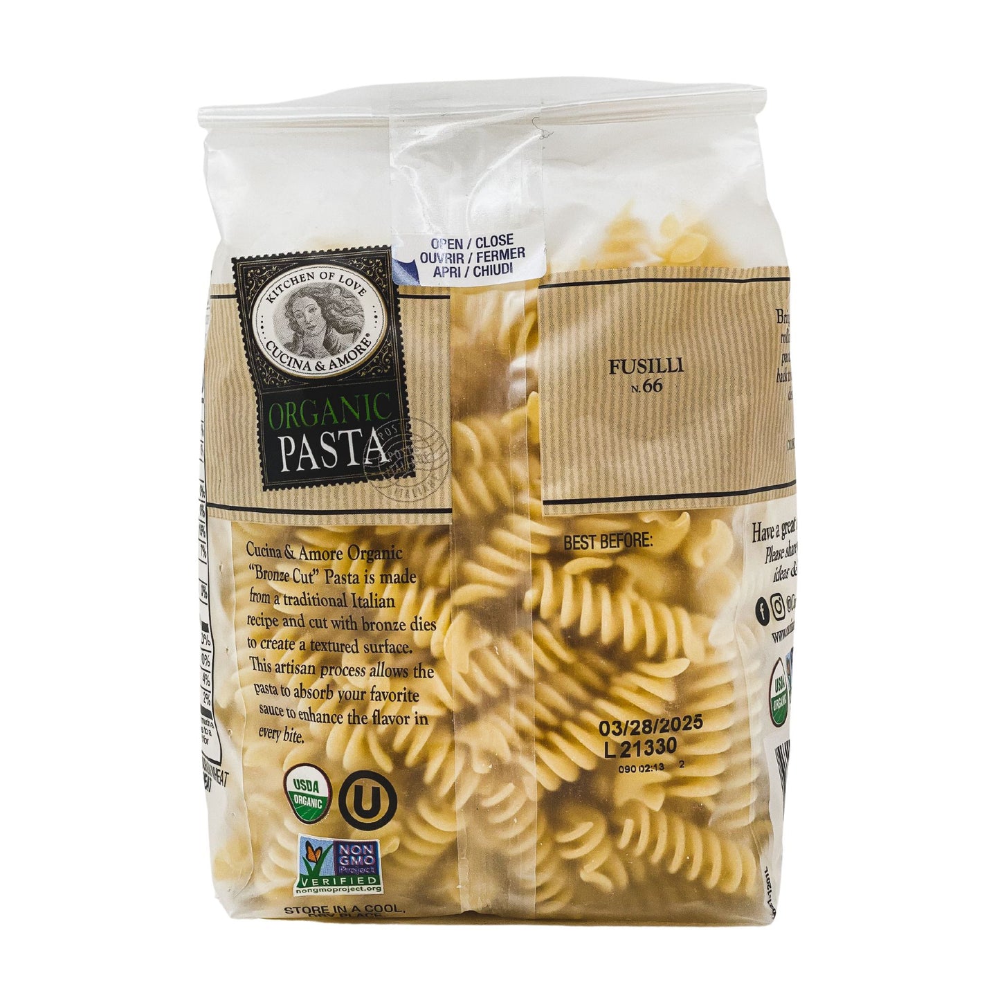 Organic Bronze-Cut Fusilli Pasta - 4 Pack