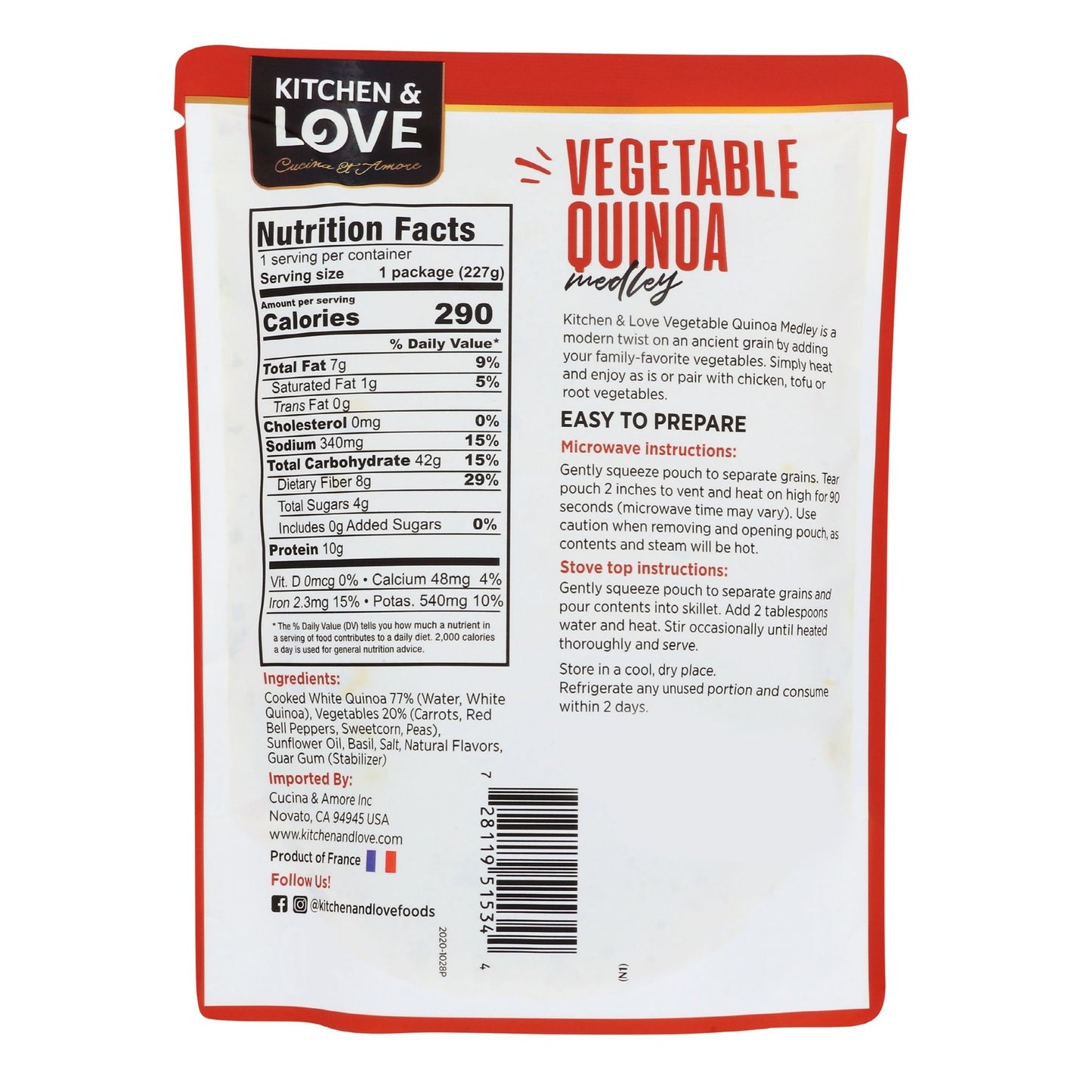 Vegetable Quinoa Medley Pouch - 6 Pack