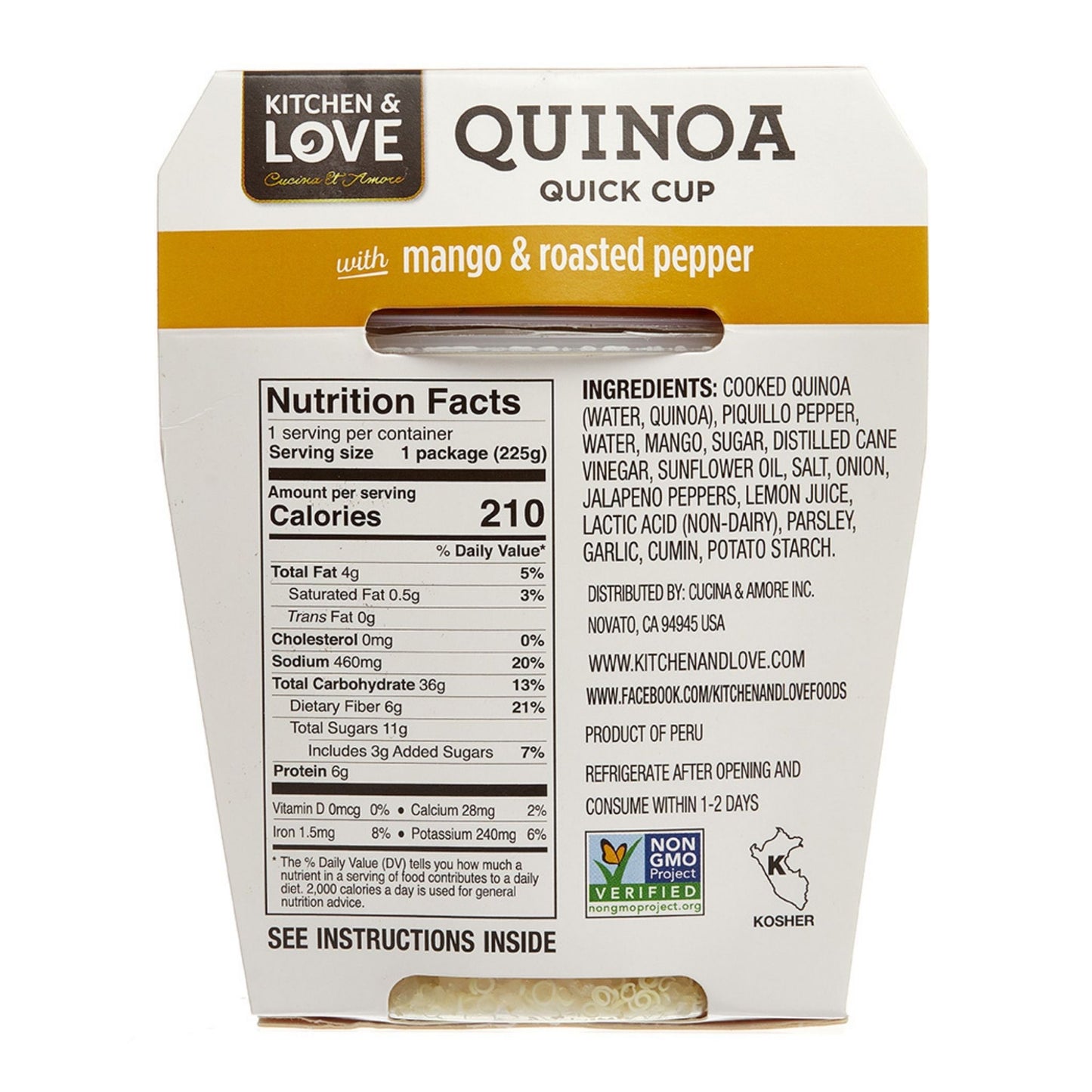 Mango & Roasted Pepper Quinoa Quick Cup - 6 Pack