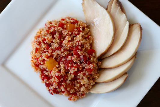 Teriyaki Chicken with Mango & Roasted Peppers Quinoa