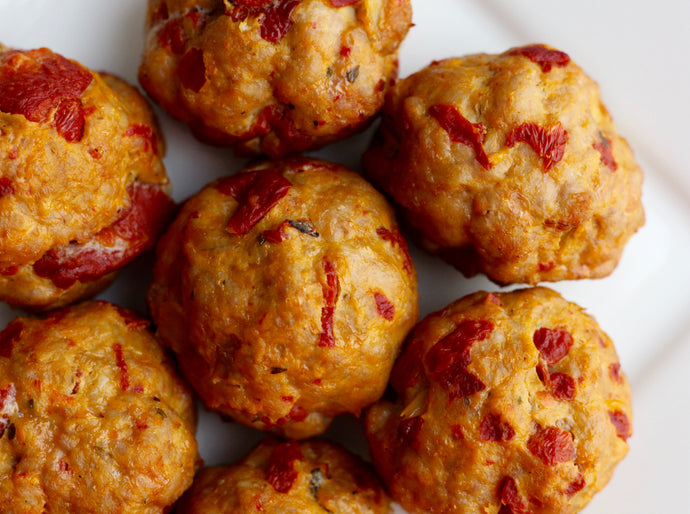 Red Pepper & Artichoke Turkey Meatballs