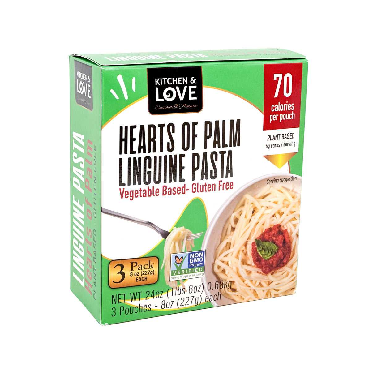 Hearts of Palm Linguine Pasta 3 Pack Cucina & Amore