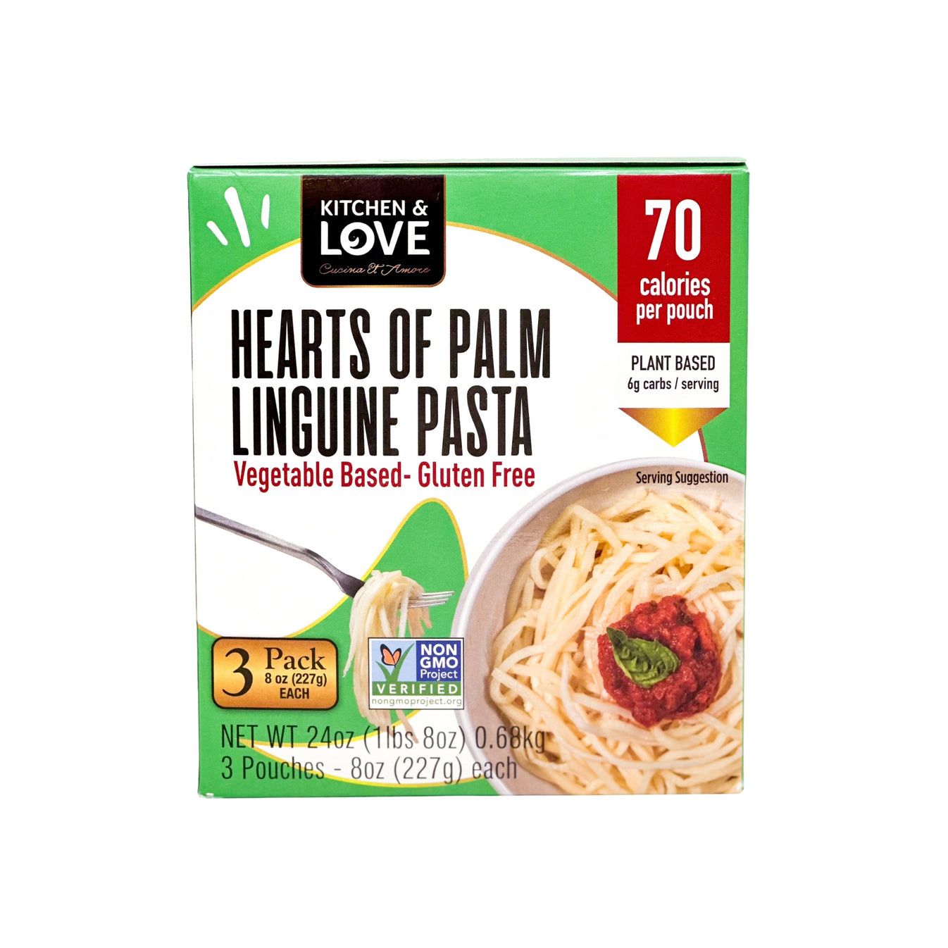 Hearts of Palm Linguine Pasta 3 Pack Cucina & Amore