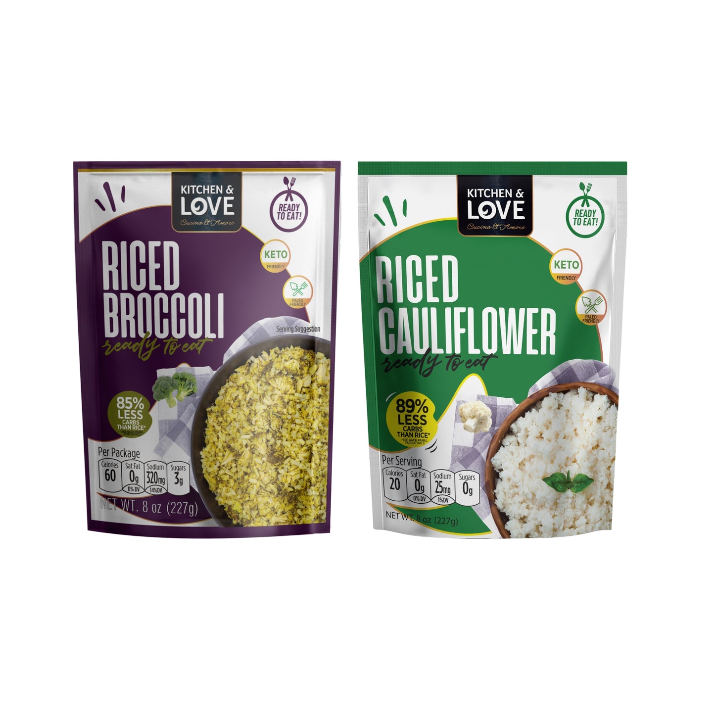 Riced Broccoli & Cauliflower Pouches - 6 Pack