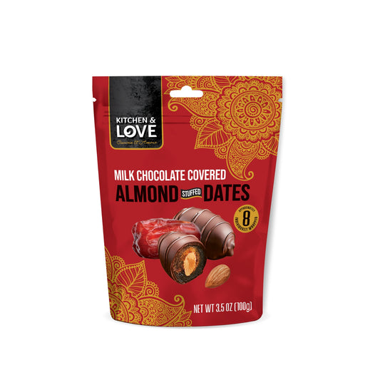 Milk Chocolate Covered Almond Stuffed Dates - 4 Pack