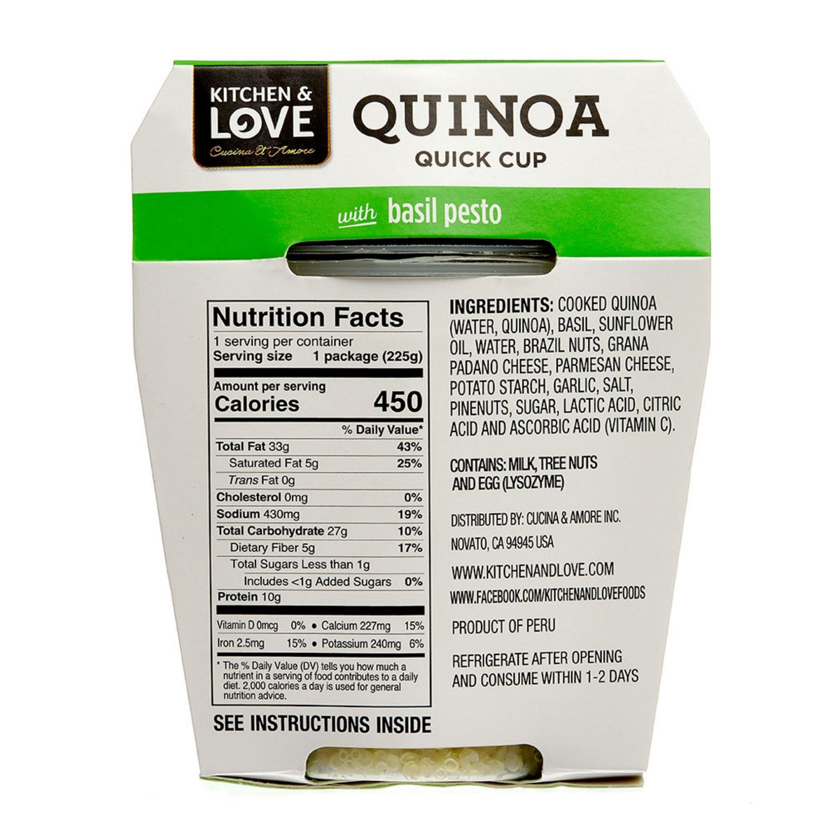 Basil Pesto Quinoa Quick Cup 6 PackN Cucina & Amore