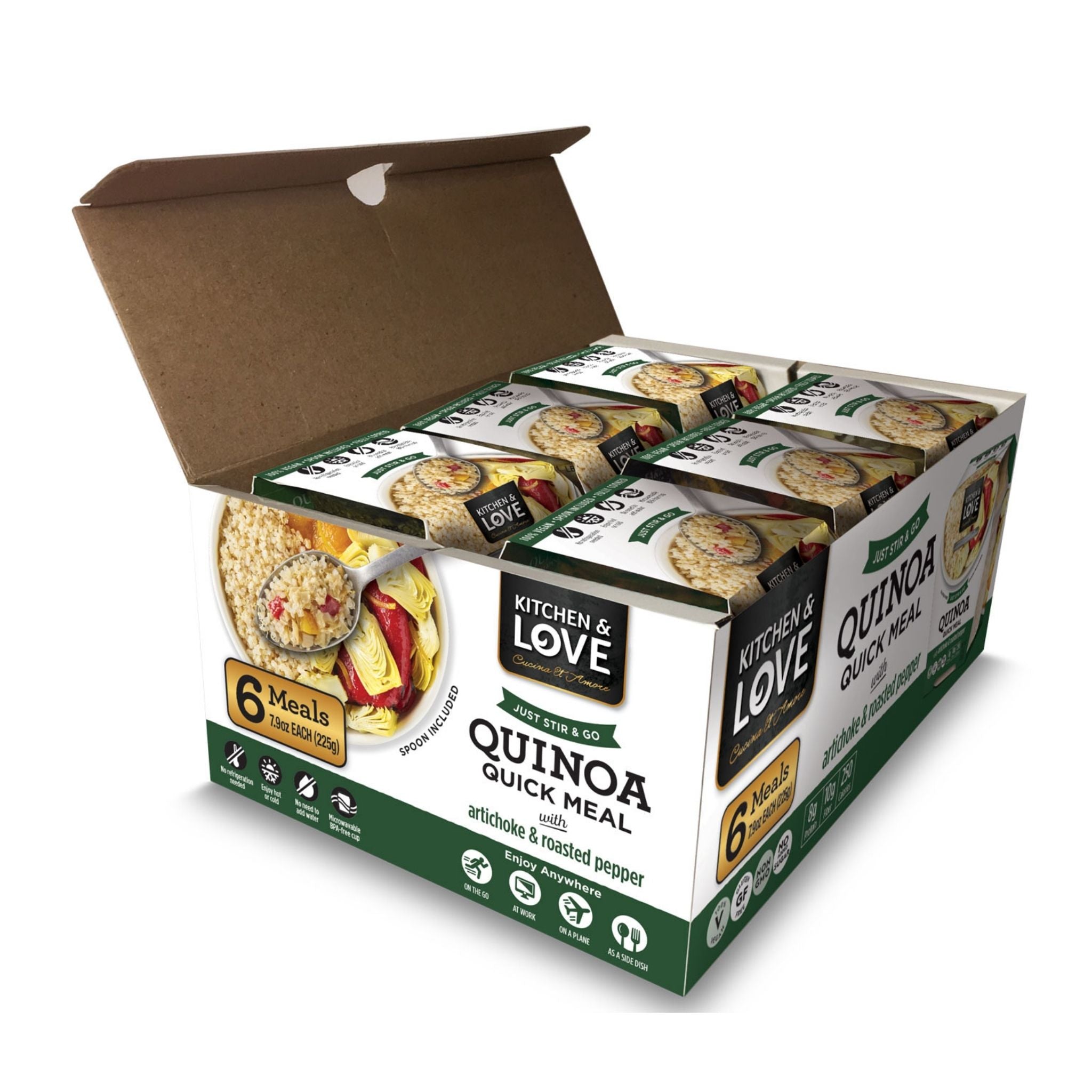 Artichoke & Roasted Pepper Quinoa Quick Cup 6 Pack Cucina & Amore