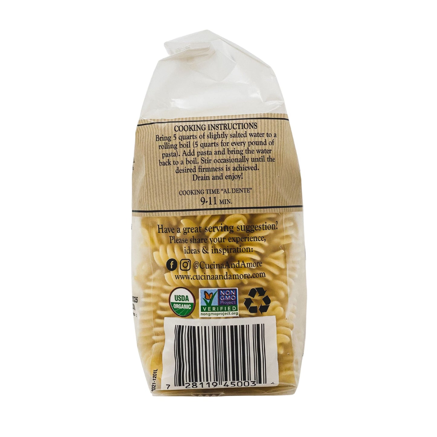 Organic Bronze-Cut Fusilli Pasta - 4 Pack