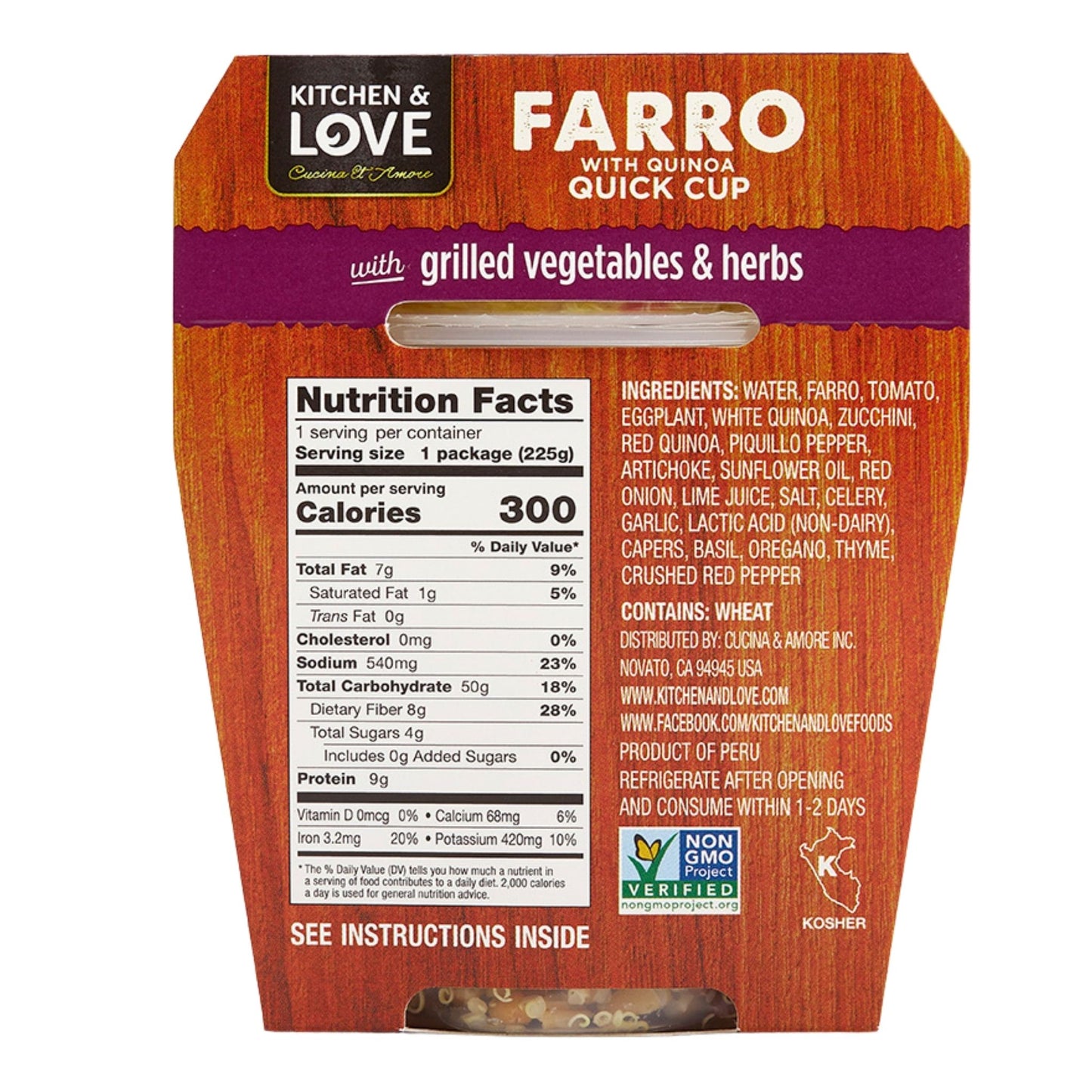 Grilled Vegetables & Herbs Farro Quick Cups - 6 Pack