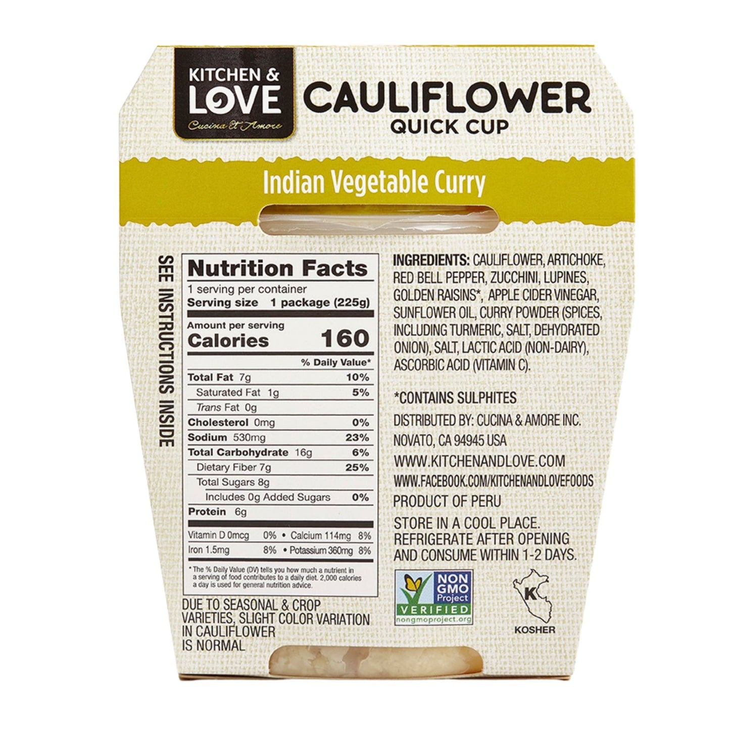 Indian Vegetable Curry Cauliflower Quick Cups - 6 Pack