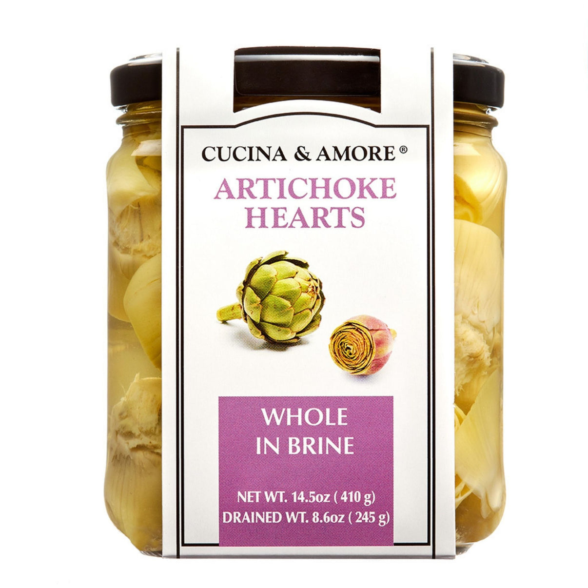 Whole in Brine Artichoke Hearts 14.5oz 4 Pack Cucina & Amore